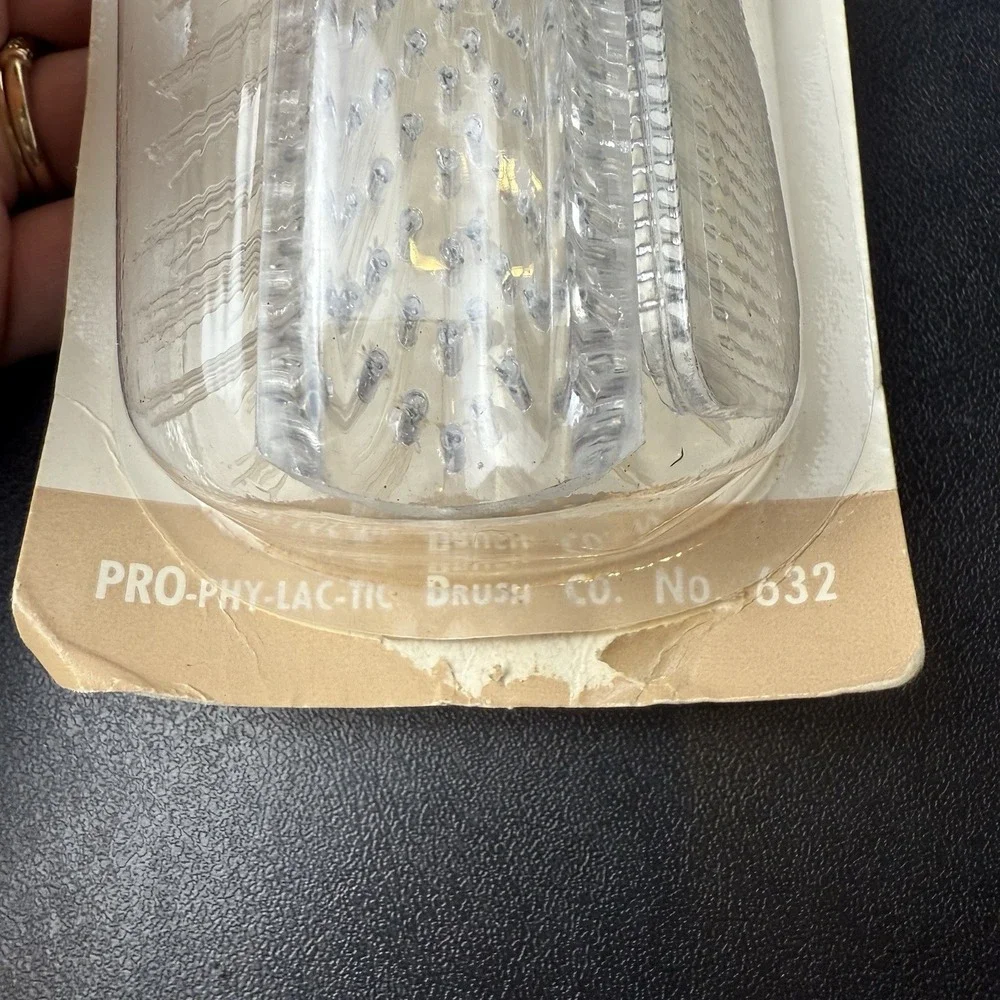 Vtg 2 Piece Jewelite Prophylactic Lucite Hairbrush Comb Set Nylon Bristles NIP‎